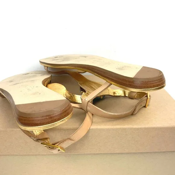 Kate Spade New York T-Strap Flat Sandals Blue Stone Embellishment Sz 8M - Picture 15 of 16